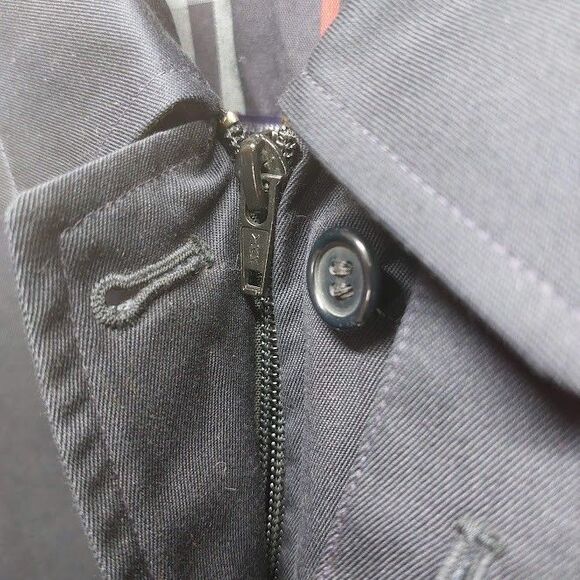 Burberrys Vintage Womens 14R Navy Harrington Jacket Nova Check Lining Excellent - Picture 2 of 16